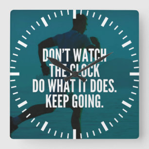 Horloge Carrée Continuer - Motivation de l'entraînement