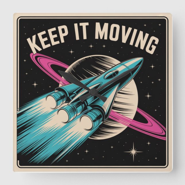 Horloge Carrée Continuez d'avancer (Recto)