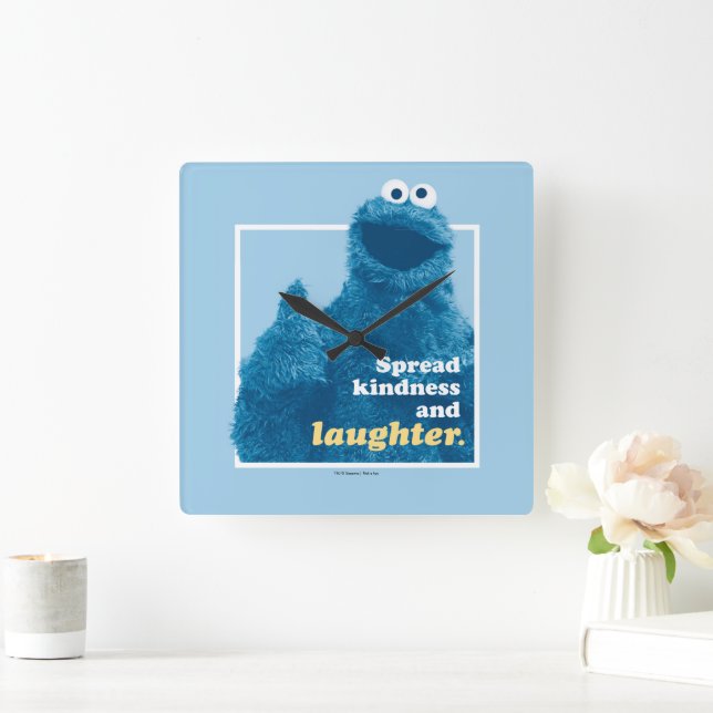 Horloge Carrée Cookie Monster | Propager la gentillesse et le rir (Maison)