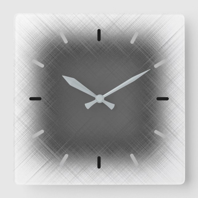 Horloge Carrée COOL Abstrait Noir et Blanc (Recto)