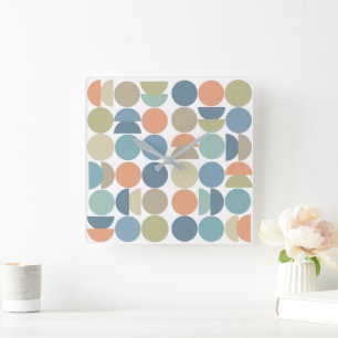 Horloge Carrée Cool couleur Geo Abstrait