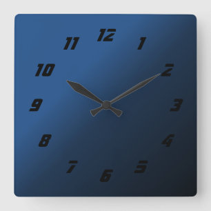 Horloge Carrée Cool Shadow Effect Sonic Numbers Blue