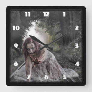 Horloge Carrée Cool Zombie Girl