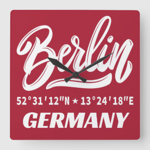 Horloge Carrée Coordonnées de Berlin Allemagne