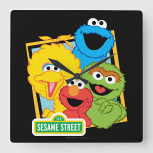 Horloge Carrée Copains de Sesame Street