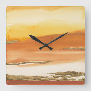 Horloge Carrée Copie dorée de l'abrégé sur v2 l'ambre I