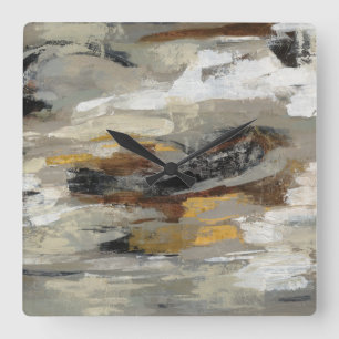 Horloge Carrée Copie grise abstraite   Silvia Vassileva de neutre