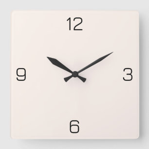 Horloge Carrée Coquillage blanc FFF5EE - Option pour ajouter un n