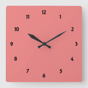 Horloge Carrée Corail léger