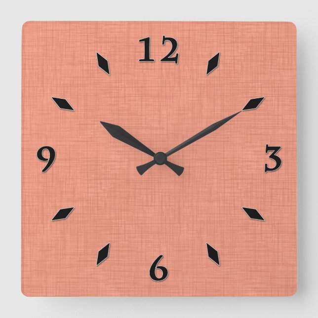 Horloge Carrée Corail texturé "corail apaisant".  solide populair (Recto)