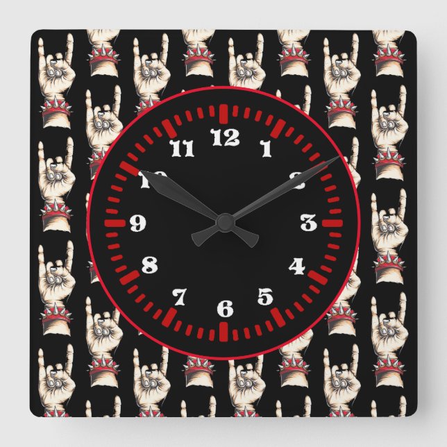 Horloge Carrée Cornes noires (Recto)