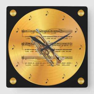 Horloge Carrée Cornet ~ Partition Partielle ~ Gold Record ~