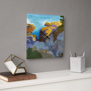 Horloge Carrée Côte du Maine par Newell Convers Wyeth