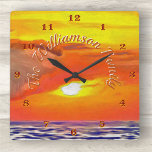 Horloge Carrée Coucher de soleil 2443<br><div class="desc">Peinture Collection "Sunset 2443" Personnalisez la page du produit ou cliquez sur le bouton "Personnaliser" pour obtenir plus d'options de conception. Design créé à partir de ma peinture "Sunset 2443" capturant un coucher de soleil du Malecon à Puerto Vallarta,  Jalisco,  Mexique. Les produits correspondants sont disponibles dans cette collection.</div>