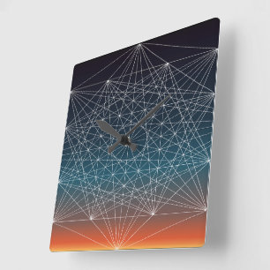 Horloge Carrée Coucher de soleil sacré G