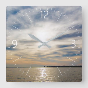 Horloge Carrée Coucher du soleil
