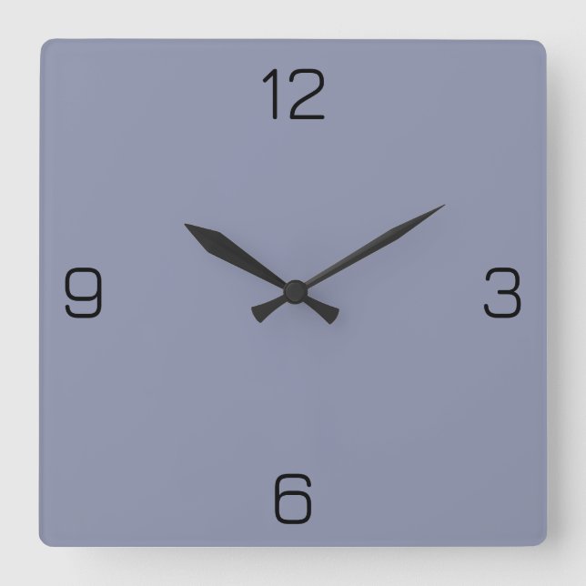 Horloge Carrée Couleur Cool Grey 8C92AC - Option pour ajouter un  (Recto)