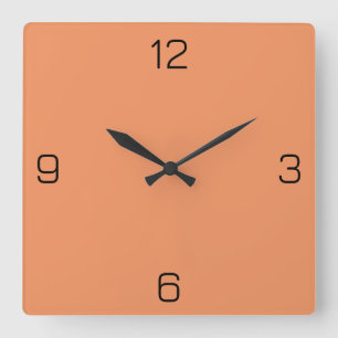 Horloge Carrée Couleur Creamsicle Orange F19360 - Ajouter une opt