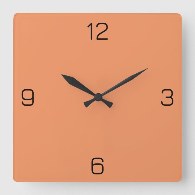 Horloge Carrée Couleur Creamsicle Orange F19360 - Ajouter une opt (Recto)