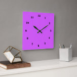 Horloge Carrée Couleur et polices personnalisées de l'horloge vio<br><div class="desc">Couleurs et polices personnalisées - Concevez vos propres horloges pourpres personnalisées - ou Choisissez / ajoutez votre arrière - plan favori et les couleurs / polices / taille ! Bonne chance - Soyez heureux :) Par MIGNED</div>