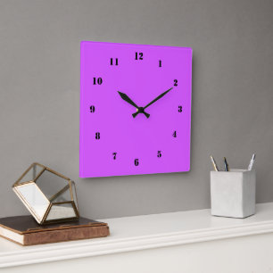 Horloge Carrée Couleur et polices personnalisées de l'horloge vio