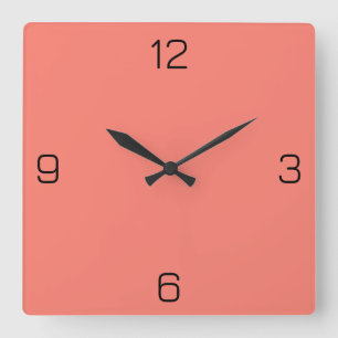 Horloge Carrée Couleur saumon rose FA8072 avec option Ajouter vot