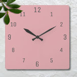 Horloge Carrée Couleur solide rose Rose | Classique | Élégant<br><div class="desc">Couleur solide rose Rose | Couleurs roses | Classique | Élégant | tendance | Style | Conception professionnelle</div>