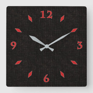 Horloge Carrée Couleur solide texturée noire