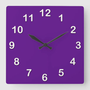 Horloge Carrée Couleur solide : violet