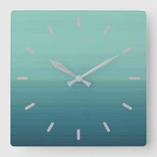 Horloge Carrée Couleur Turquoise tamisée