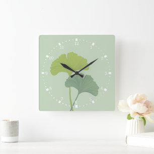 Horloge Carrée Couleurs Arrière - plans personnalisables Feuilles