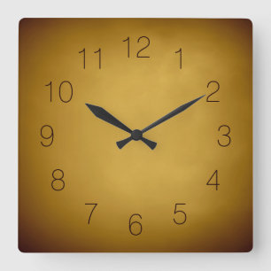 Horloge Carrée Couleurs chaudes de la Terre Or Jaune Ocre Rouge B