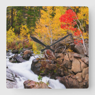 Horloge Carrée Couleurs d'automne le long de Bishop Creek, CA