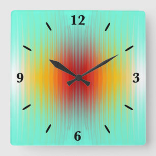 Horloge Carrée Couleurs de champ plasma de rentrée spatiale Abstr