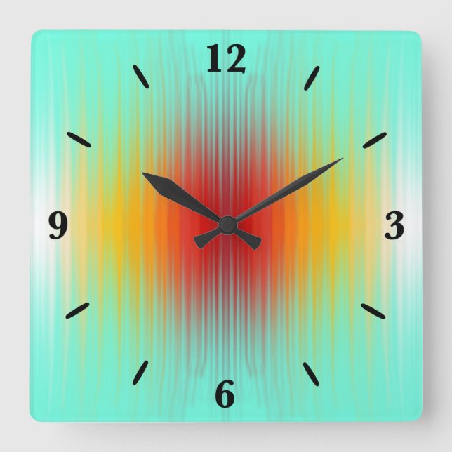 Horloge Carrée Couleurs de champ plasma de rentrée spatiale Abstr (Recto)