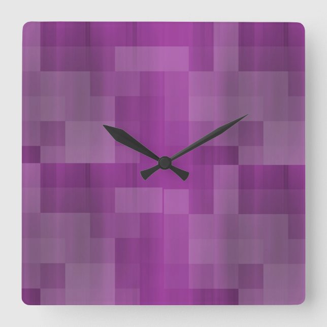 Horloge Carrée Couleurs de styles classiques (Recto)