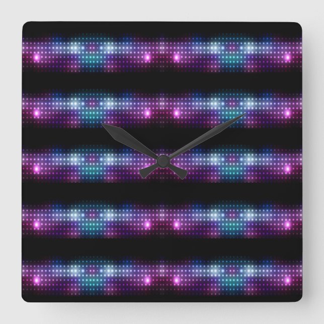 Horloge Carrée Couleurs des styles classiques (Recto)