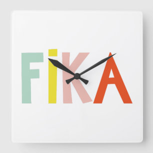 Horloge Carrée Couleurs Fika