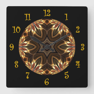 Horloge Carrée Couleurs toscanes ~ Belle, Exotique & Mystérieuse