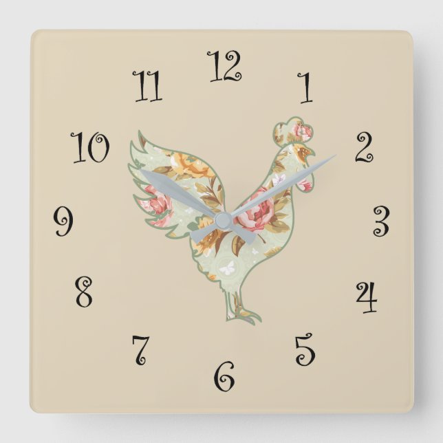 Horloge Carrée Country Kitchen Clock (Recto)