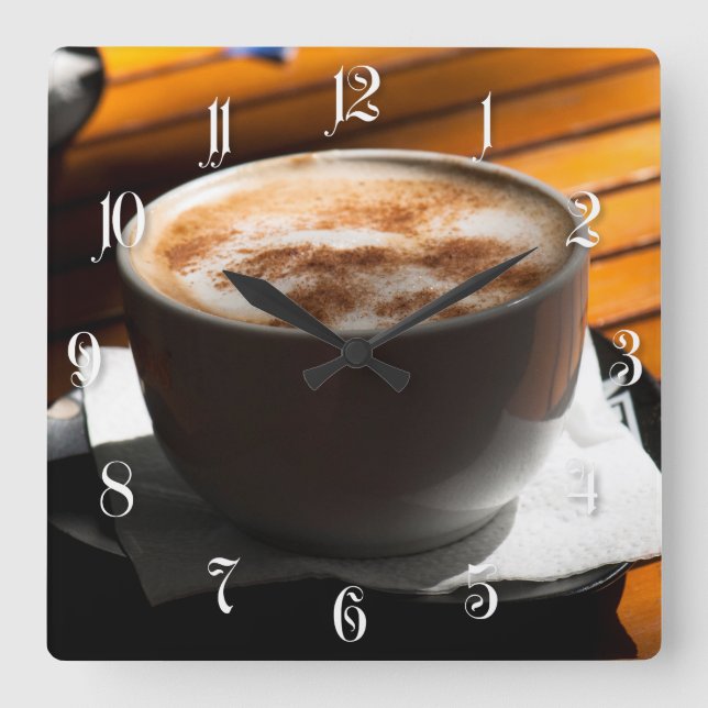 Horloge Carrée Coupe de café (Recto)