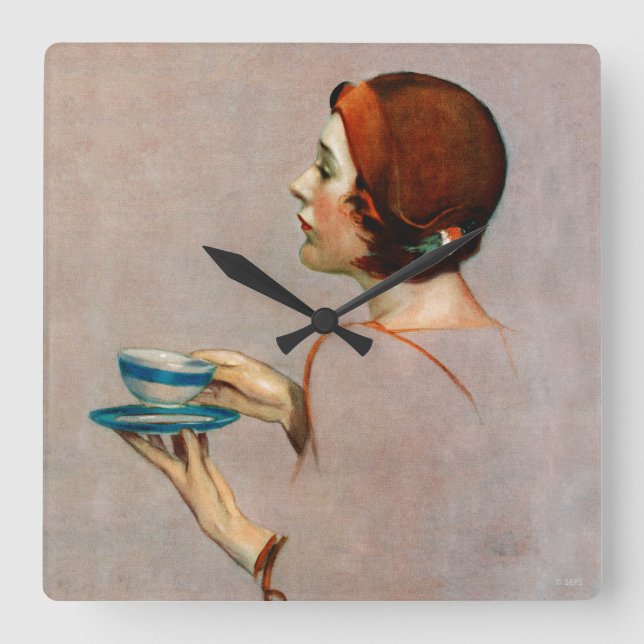 Horloge Carrée Coupe de Java (Recto)