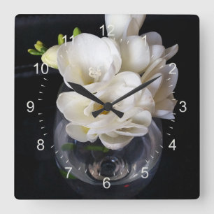 Horloge Carrée coupe de nuit de freesia