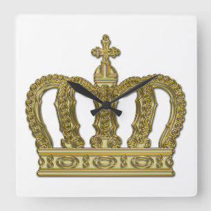 Horloge Carrée Couronne royale d'or II + votre backgr. et idées