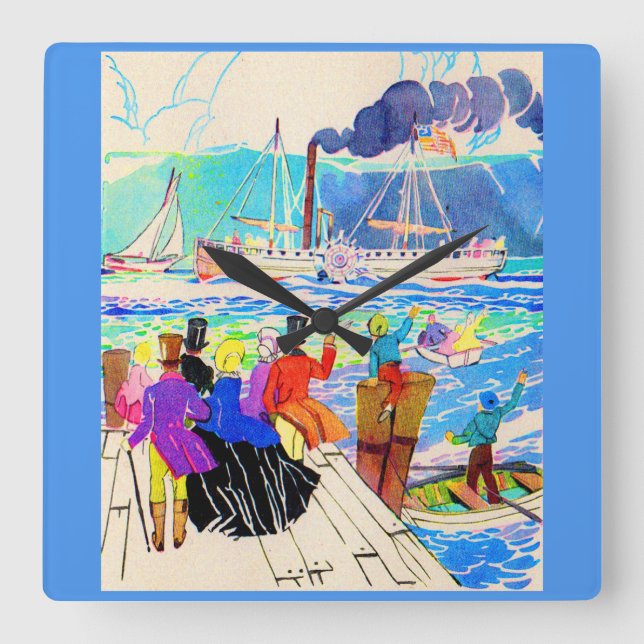 Horloge Carrée course de yacht du 19e siècle (Recto)