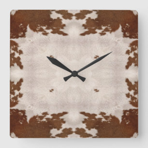 Horloge Carrée Cow Hide Pattern clock