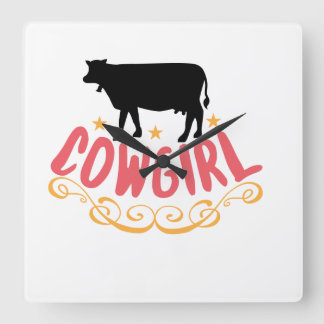 Horloge Carrée Cowgirl