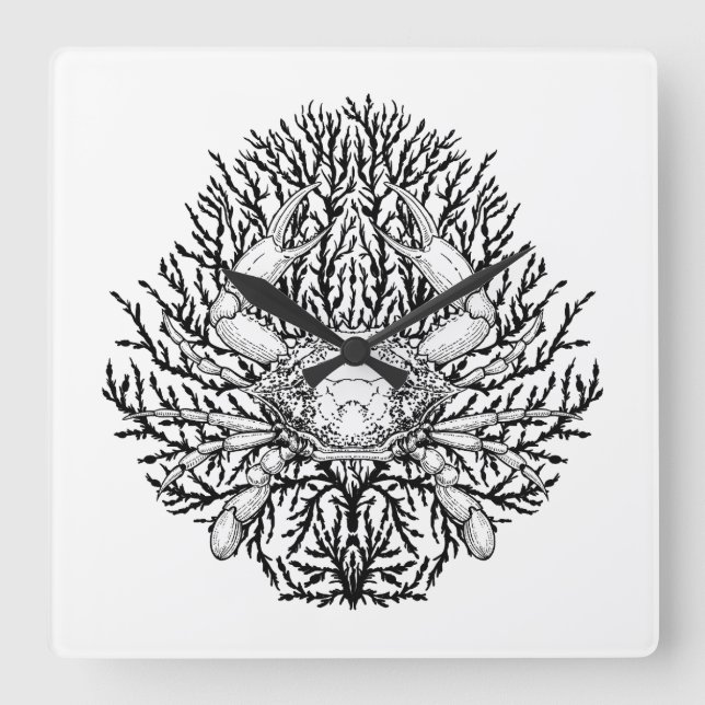 Horloge Carrée Crabe (Recto)