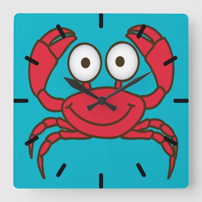 Horloge Carrée Crabe d'amour (Recto)