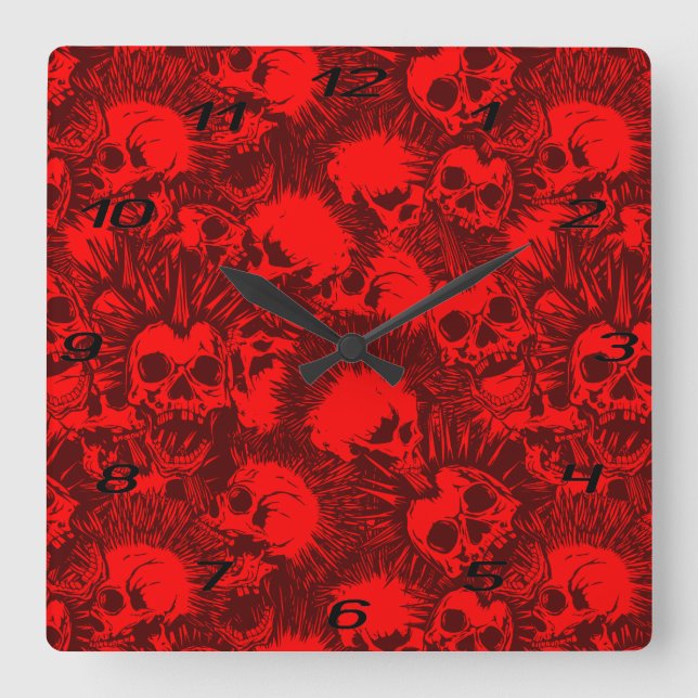 Horloge Carrée crâne (Recto)